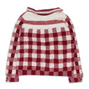 RED/WHITE WIM HAND CROCHET BLAZER