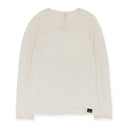 WHITE BASEBALL PRINTED MESH LONG SLEEVE T-SHIRT