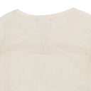 WHITE BASEBALL PRINTED MESH LONG SLEEVE T-SHIRT