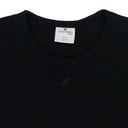 BLACK BUMPY CONTRAST RINGER T-SHIRT