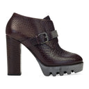 PURPLE LEATHER PLATFORM HEELS