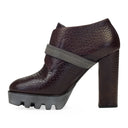 PURPLE LEATHER PLATFORM HEELS