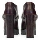 PURPLE LEATHER PLATFORM HEELS