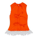 ORANGE BEADED OPEN BACK KNIT BLOUSE