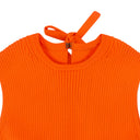 ORANGE BEADED OPEN BACK KNIT BLOUSE