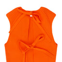 ORANGE BEADED OPEN BACK KNIT BLOUSE