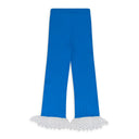 BLUE BEADED KNIT STRAIGHT PANTS