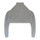 LIGHT GREY OVERSIZE MESH HYBRID TURTLENECK SWEATER