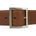 BROWN CLASSIC SQUARE BUCKLE BELT