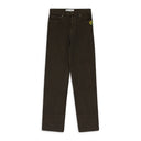 BROWN CONTRAST TURN UP JEANS