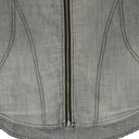 GRAY PAPERCLIP ZIP UP T-SHIRT