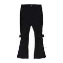 BLACK BUCKLE CASUAL PANTS