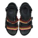 BLACK X SUICOKE WAVE LACETS CURB SANDALS