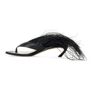 BLACK SWING SANDALS WITH FEATHER-45MM PUMPS