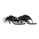 BLACK SWING SANDALS WITH FEATHER-45MM PUMPS