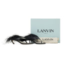 BLACK SWING SANDALS WITH FEATHER-45MM PUMPS