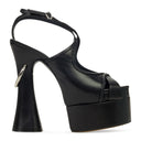 BLACK SMILE 105 PLATFORM SANDALS HEELS