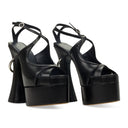 BLACK SMILE 105 PLATFORM SANDALS HEELS