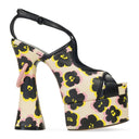 BLACK/PINK PLATFORMS SANDALS SMILE HEELS