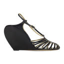 BLACK BANANA HEEL WEDGE SANDAL 90MM HEELS