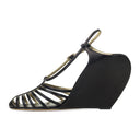 BLACK BANANA HEEL WEDGE SANDAL 90MM HEELS