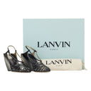 BLACK BANANA HEEL WEDGE SANDAL 90MM HEELS