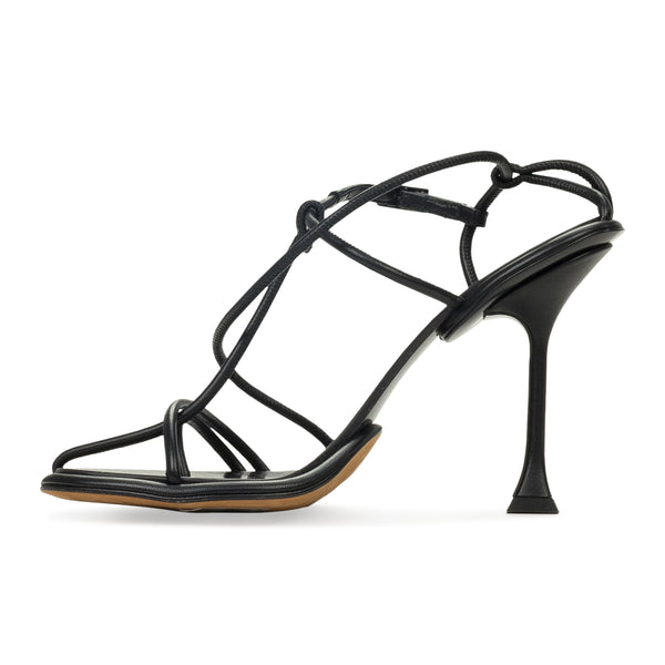 BLACK STRAPLIGHT SANDAL À TALONS 110MM HEELS