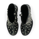 BLACK/SILVER ZIPPEES AVEC CLOUS ANKLE BOOTS
