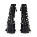 BLACK/SILVER ZIPPEES AVEC CLOUS ANKLE BOOTS