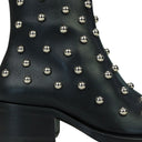 BLACK/SILVER ZIPPEES AVEC CLOUS ANKLE BOOTS