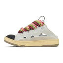 WHITE CURB MULES LOW TOP SNEAKERS