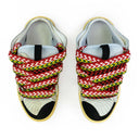 WHITE CURB MULES LOW TOP SNEAKERS