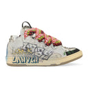 WHITE/SILVER CURB SNEAKERS
