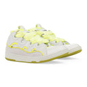 WHITE/FLOURESCENT YELLOW CURB SNEAKERS