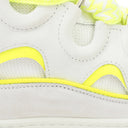 WHITE/FLOURESCENT YELLOW CURB SNEAKERS