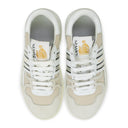 WHITE/SILVER CLAY LOW TOP SNEAKERS