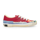 RED/MULTICOLOR MELTED LOW VULCANIZED SNEAKERS