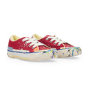 RED/MULTICOLOR MELTED LOW VULCANIZED SNEAKERS