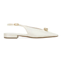 WHITE SWING BALLERINES SLING 15MM BIJOU FLATS