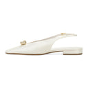 WHITE SWING BALLERINES SLING 15MM BIJOU FLATS