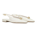 WHITE SWING BALLERINES SLING 15MM BIJOU FLATS