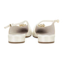 WHITE SWING BALLERINES SLING 15MM BIJOU FLATS