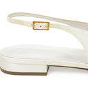 WHITE SWING BALLERINES SLING 15MM BIJOU FLATS