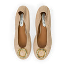 BEIGE BALLERINA AVEC MELODIE BIJOUX FLATS