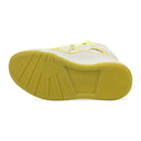 WHITE/FLOURESCENT YELLOW BASKETS CURB SNEAKERS