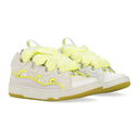 WHITE/FLOURESCENT YELLOW BASKETS CURB SNEAKERS
