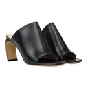 BLACK BANANA 80MM MULES HEELS