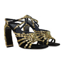 BLACK J 105MM SANDALS HEELS