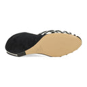 BLACK/SILVER BANANA WEDGE SANDAL 90MM HEELS