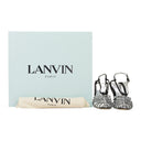 BLACK/SILVER BANANA WEDGE SANDAL 90MM HEELS